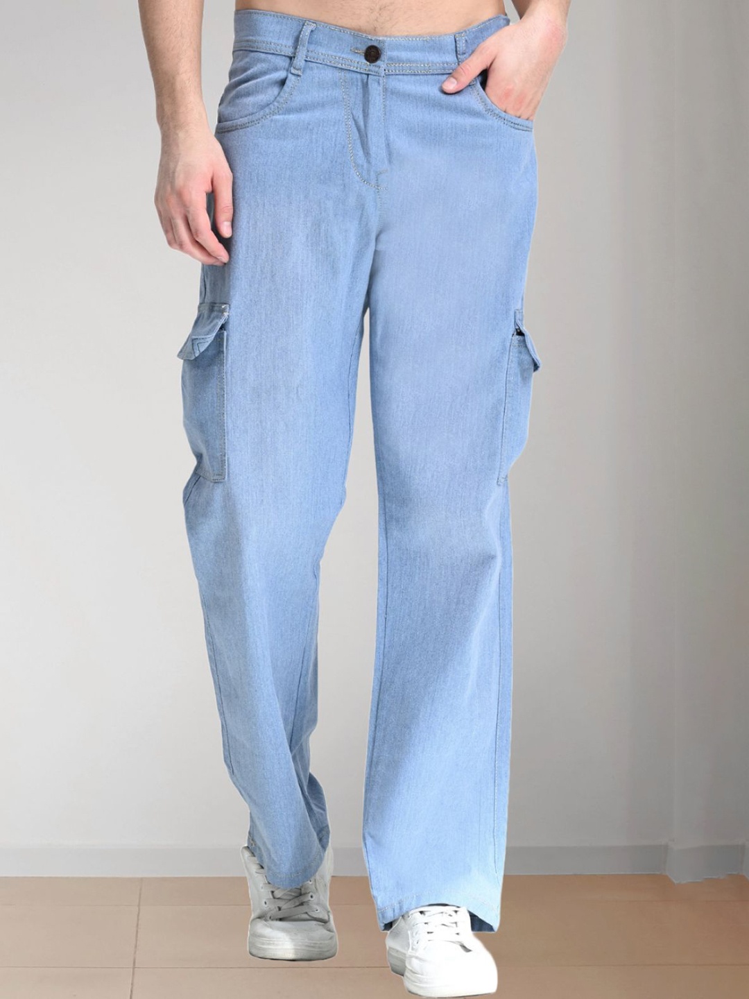 

LINARIA Men Classic Relaxed Fit Low Distress Jeans, Blue