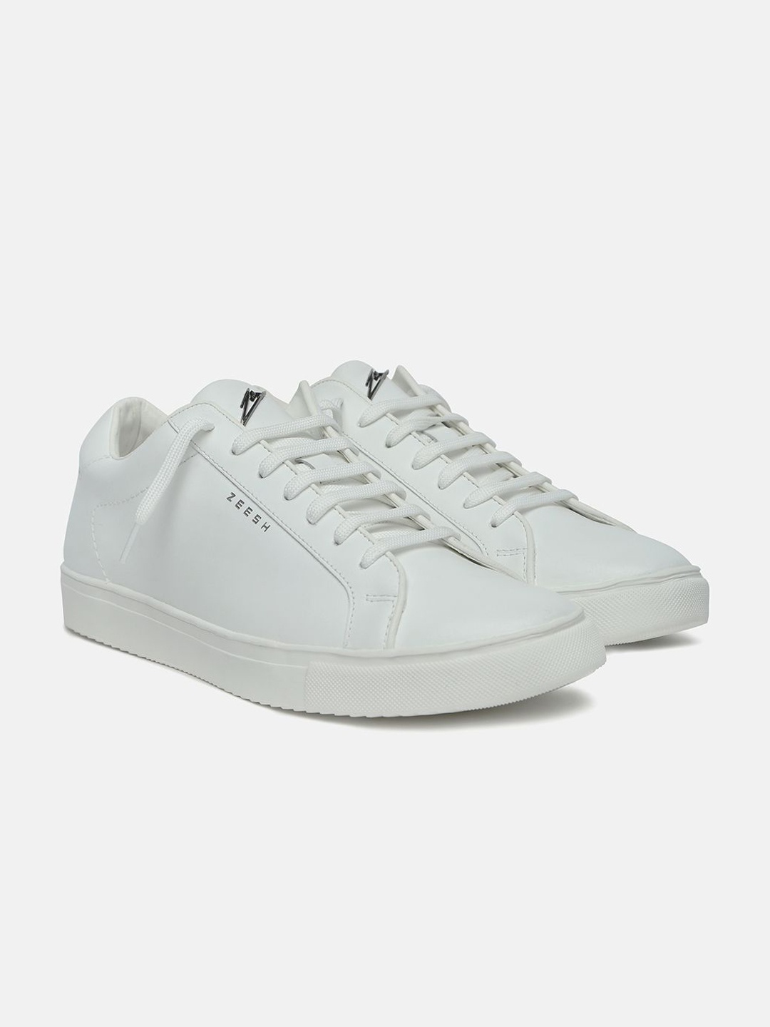 

ZEESH Men Leather Lace-Ups Lightweight Sneakers, White
