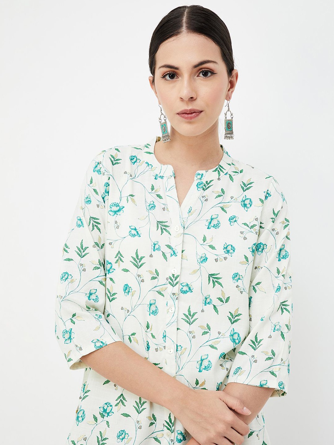 

Melange by Lifestyle Floral Printed Kurti, Off white
