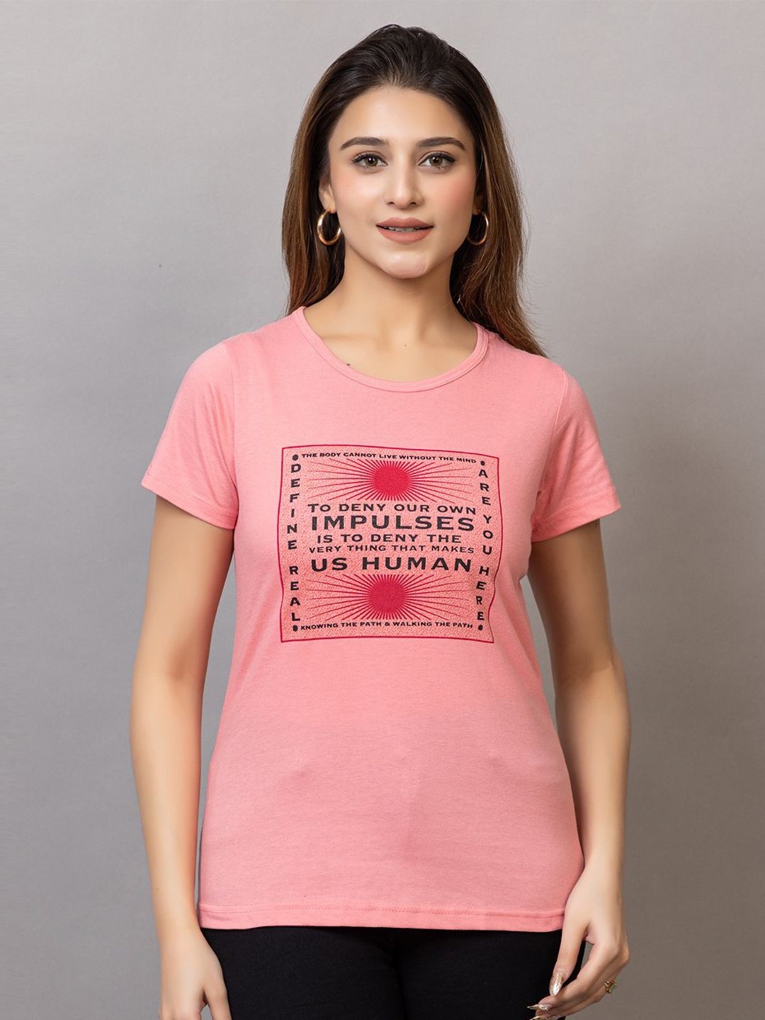 

PROBASIC Women Pockets T-shirt, Pink