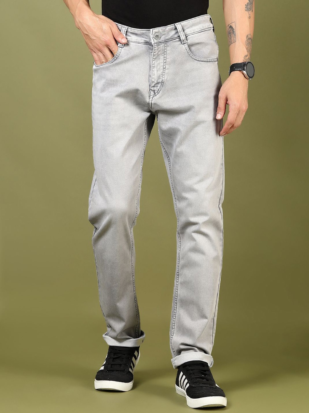 

V-Mart Men Light Fade Jeans, Grey