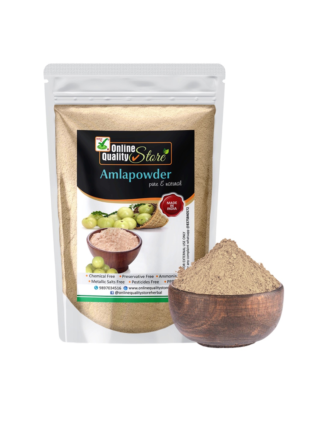 

Online Quality Store Amla Powder For Damaged Hair - 200 g, Brown