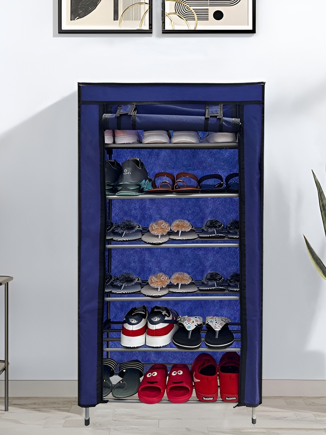 

Rmerchants Blue 6 Tiers CollapsibleWardrobe