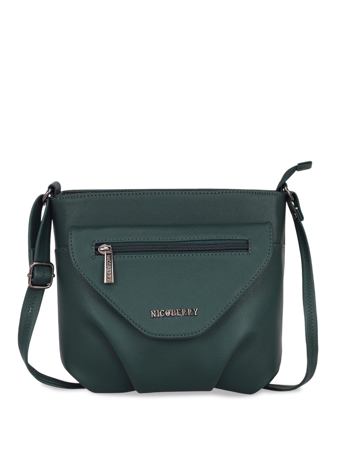

Nicoberry PU Structured Solid Sling Bag, Green