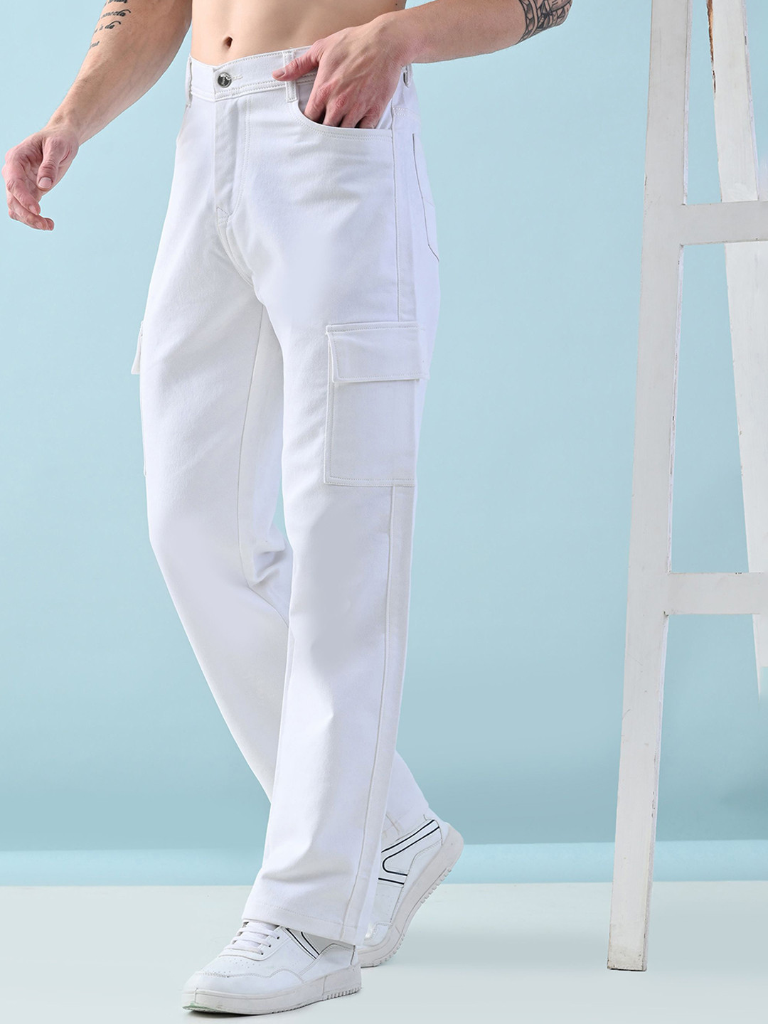 

Moda Rapido Men Classic Jeans, White