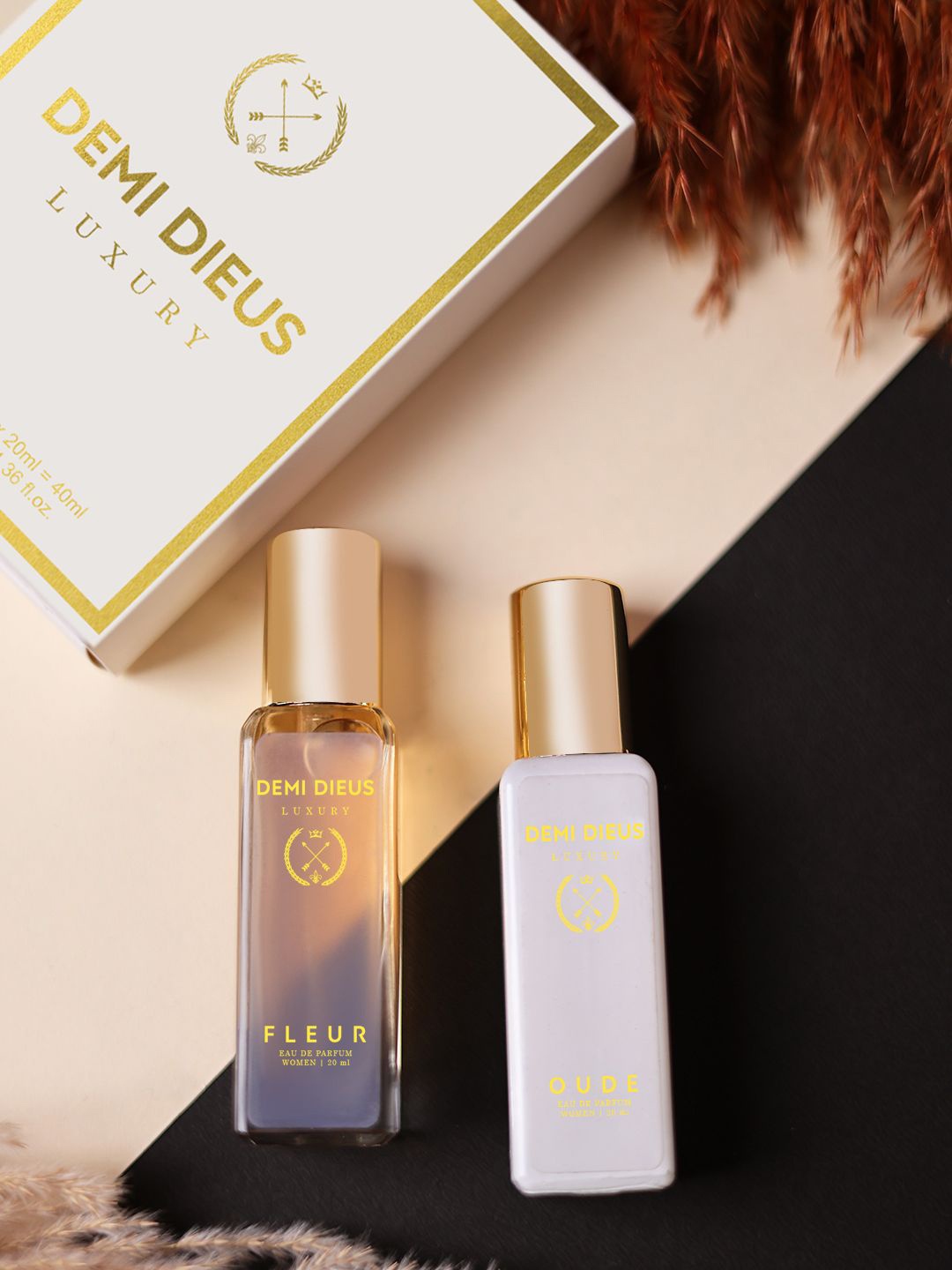 

DEMI DIEUS Luxury Set Of 2 Long Lasting Perfume Gift Set - 20 ml Each, White