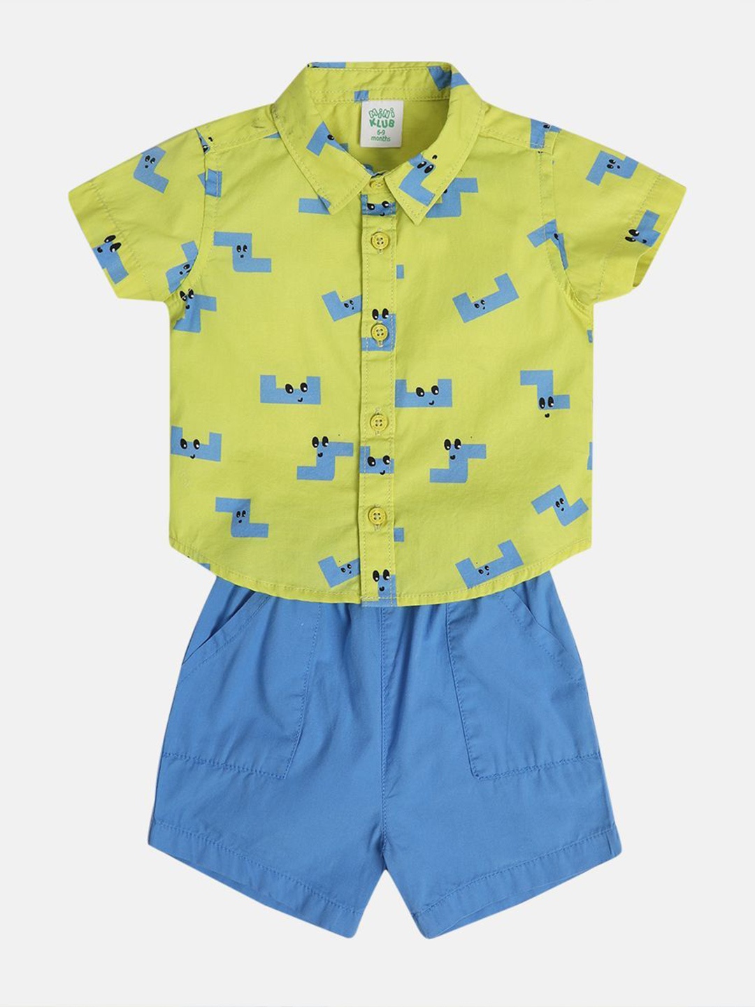 

MINI KLUB Boys Printed Shirt with Shorts, Green