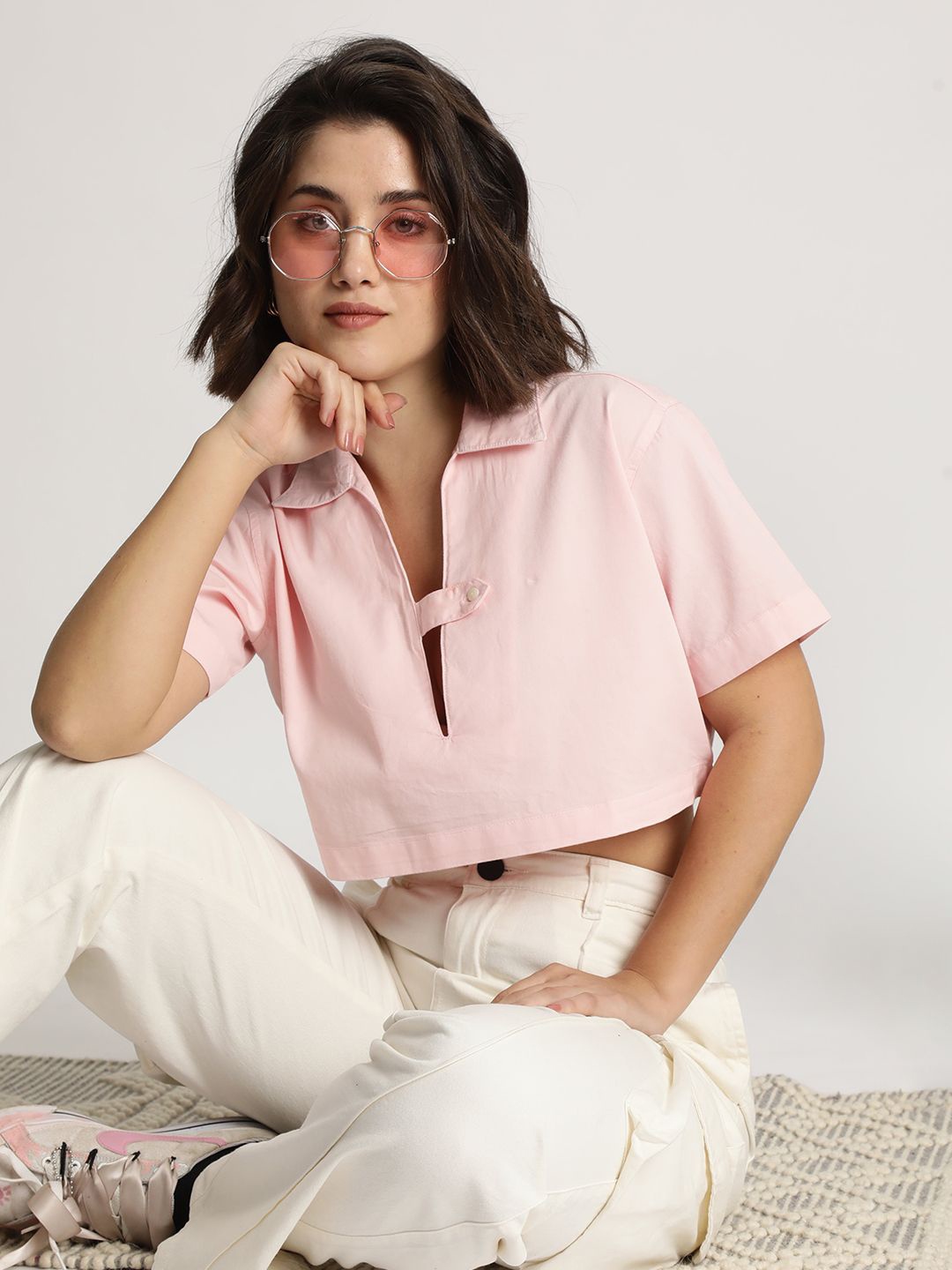 

IVOC Cotton Boxy Top, Pink