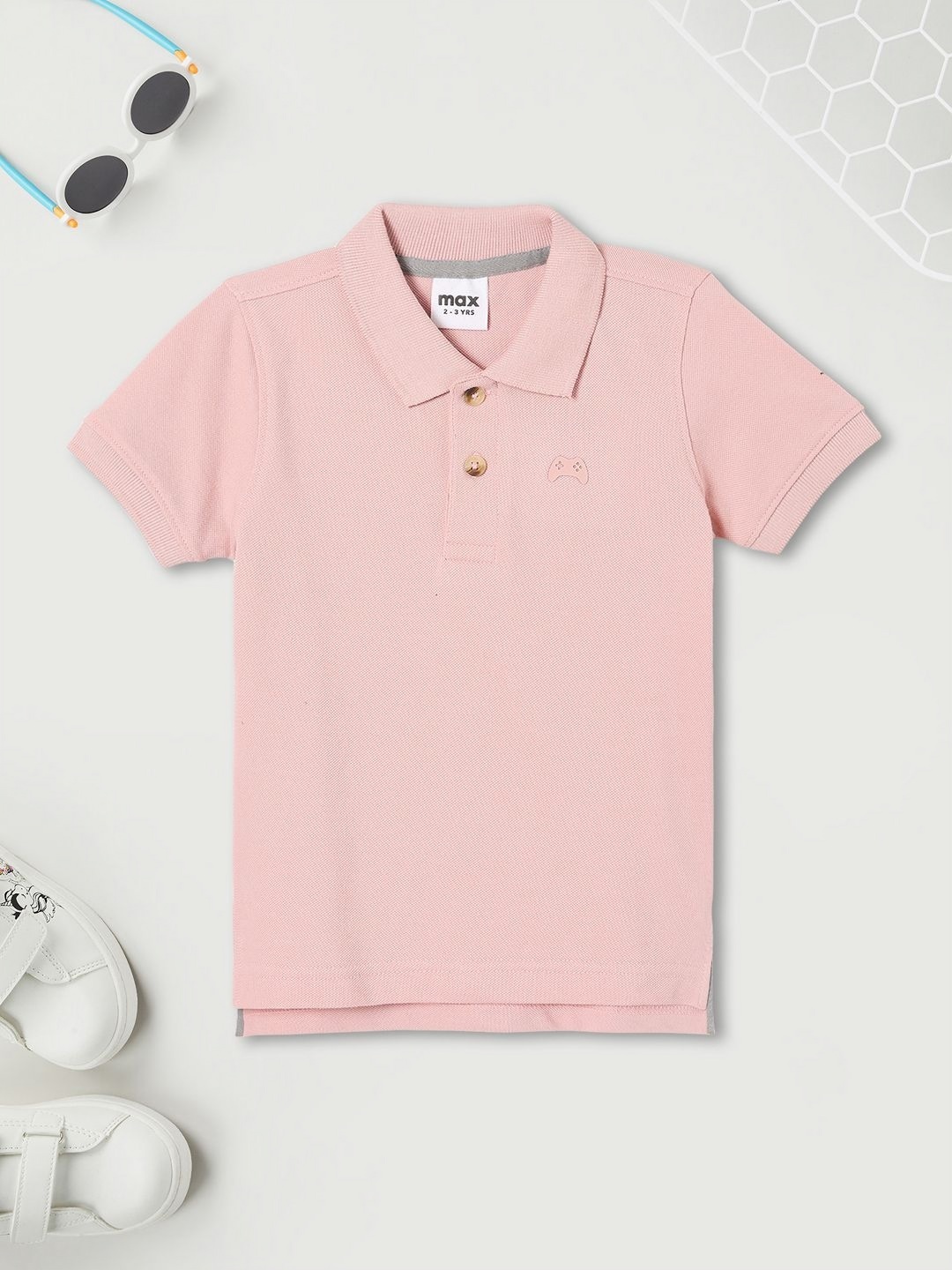 

max Boys Polo Collar Pockets T-shirt, Pink