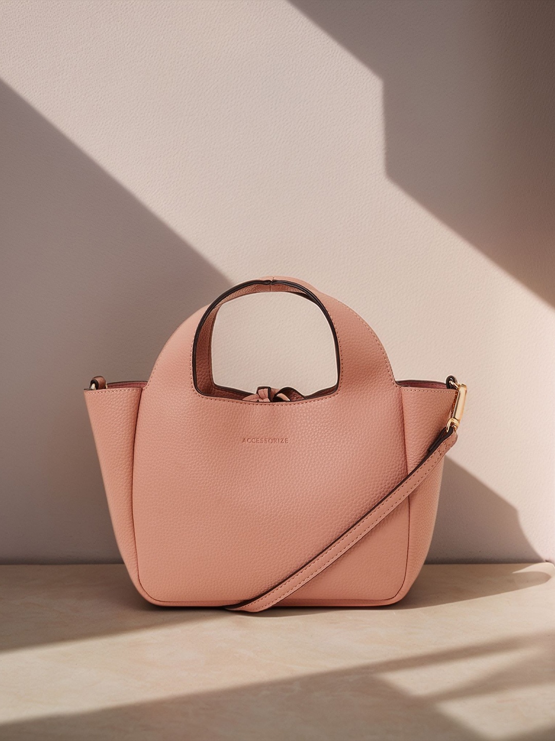

Accessorize PU Structured Sling Bag, Pink
