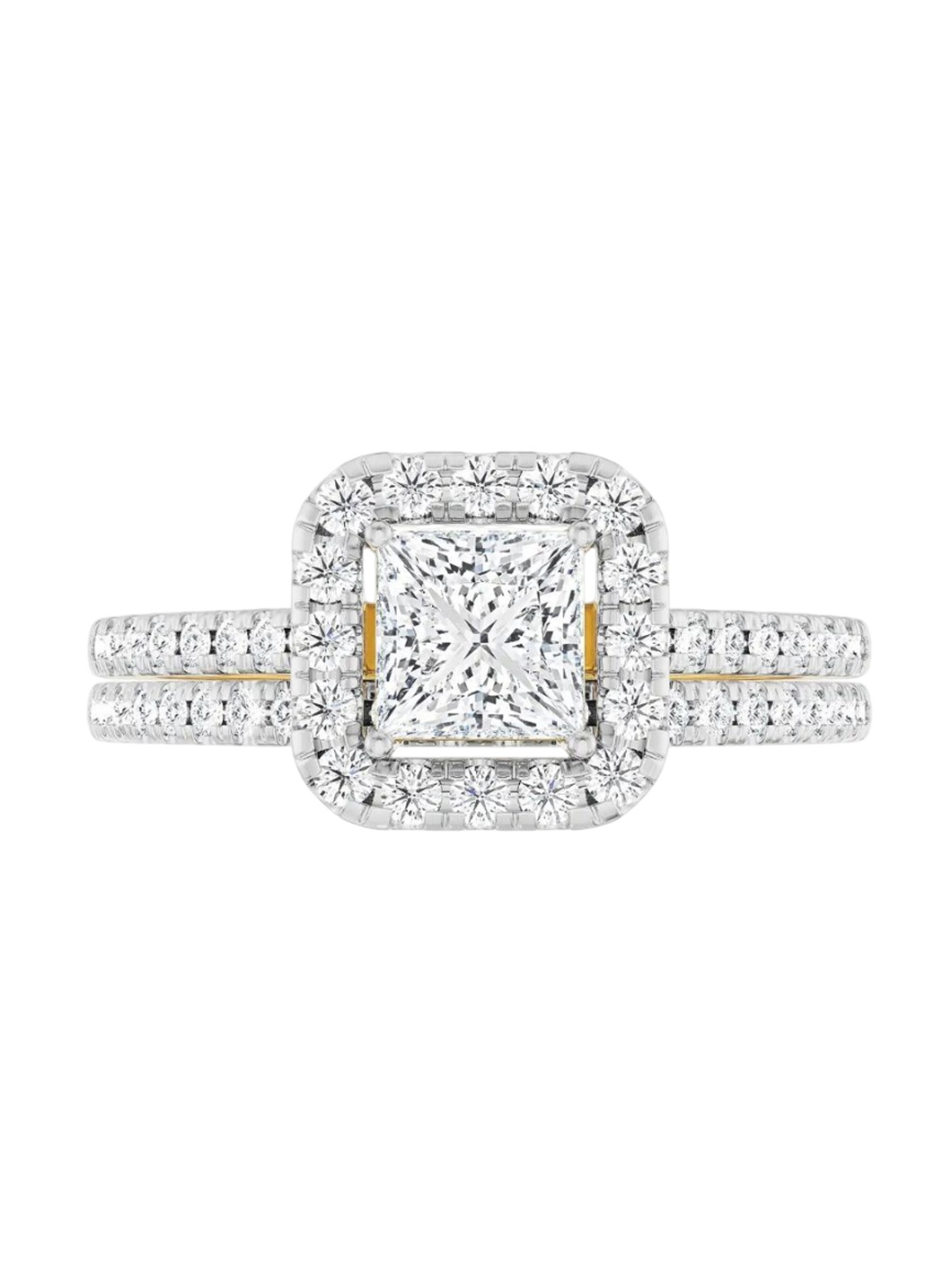 

Emori Princess Cut Bridal Ring Set, Gold