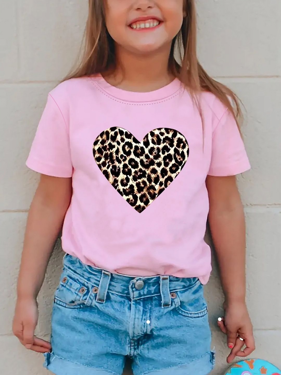 

YK Girls Raw Edge T-shirt, Pink