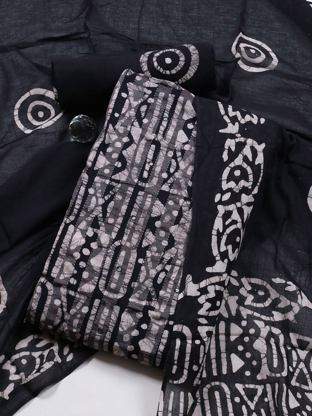 

Meena Bazaar Printed Unstitched Dress Material, Black