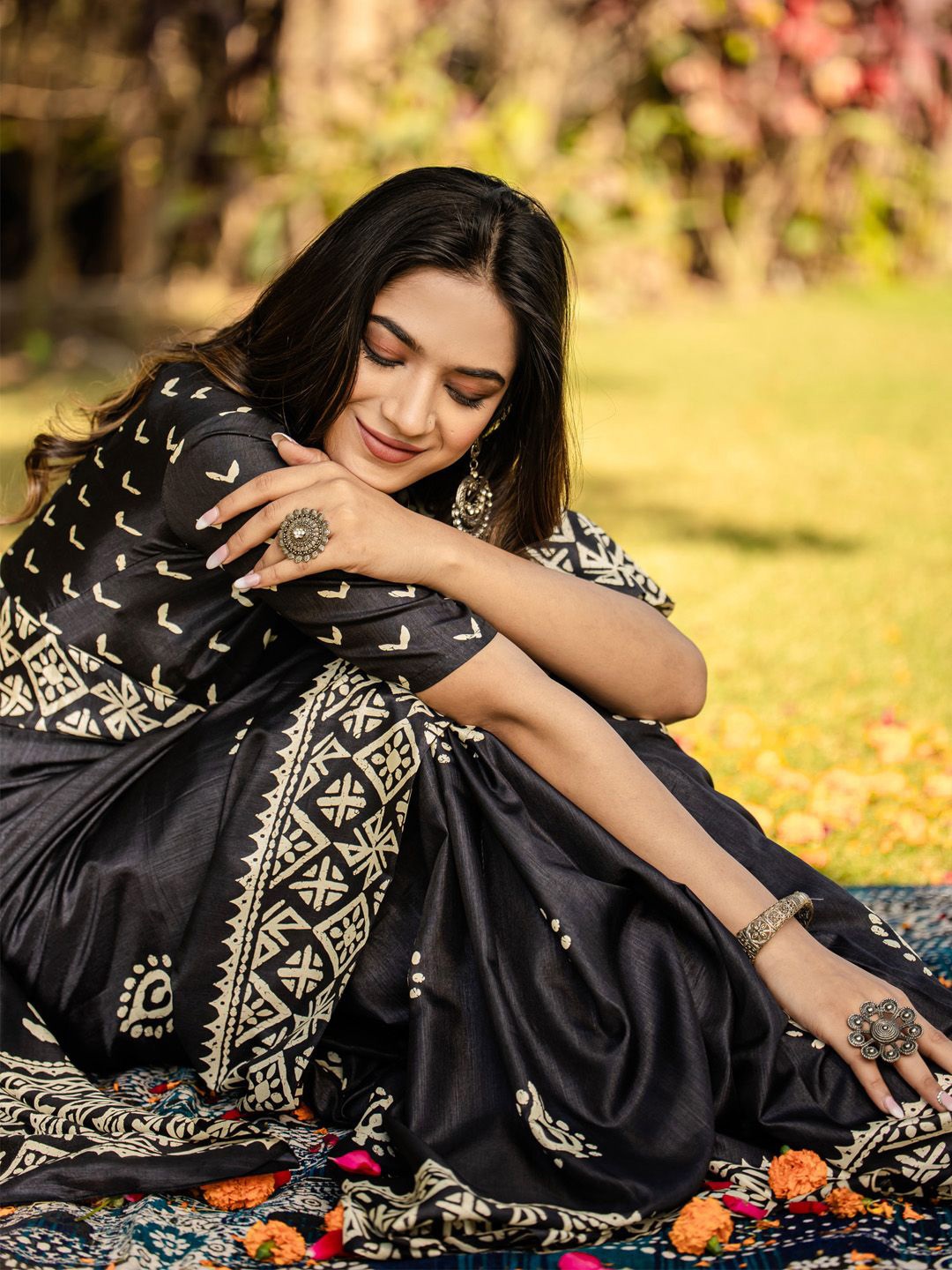 

KALINI Bagh Bagh Saree, Black