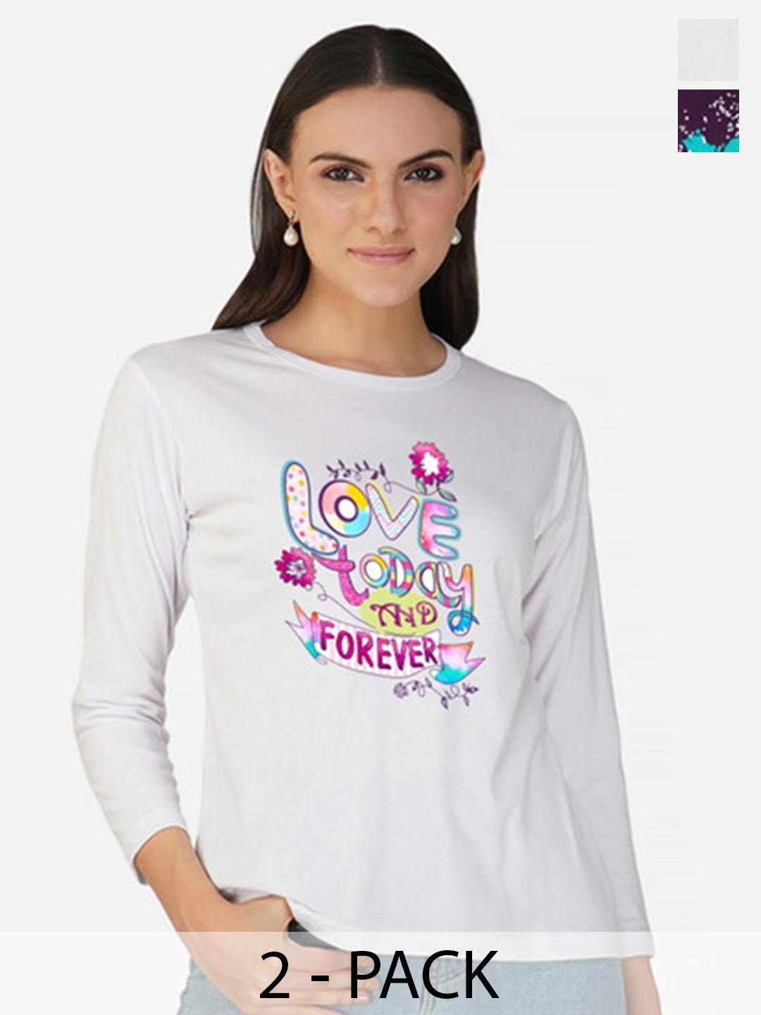 

Metronaut Women 2 Printed Bio Finish T-shirt, White