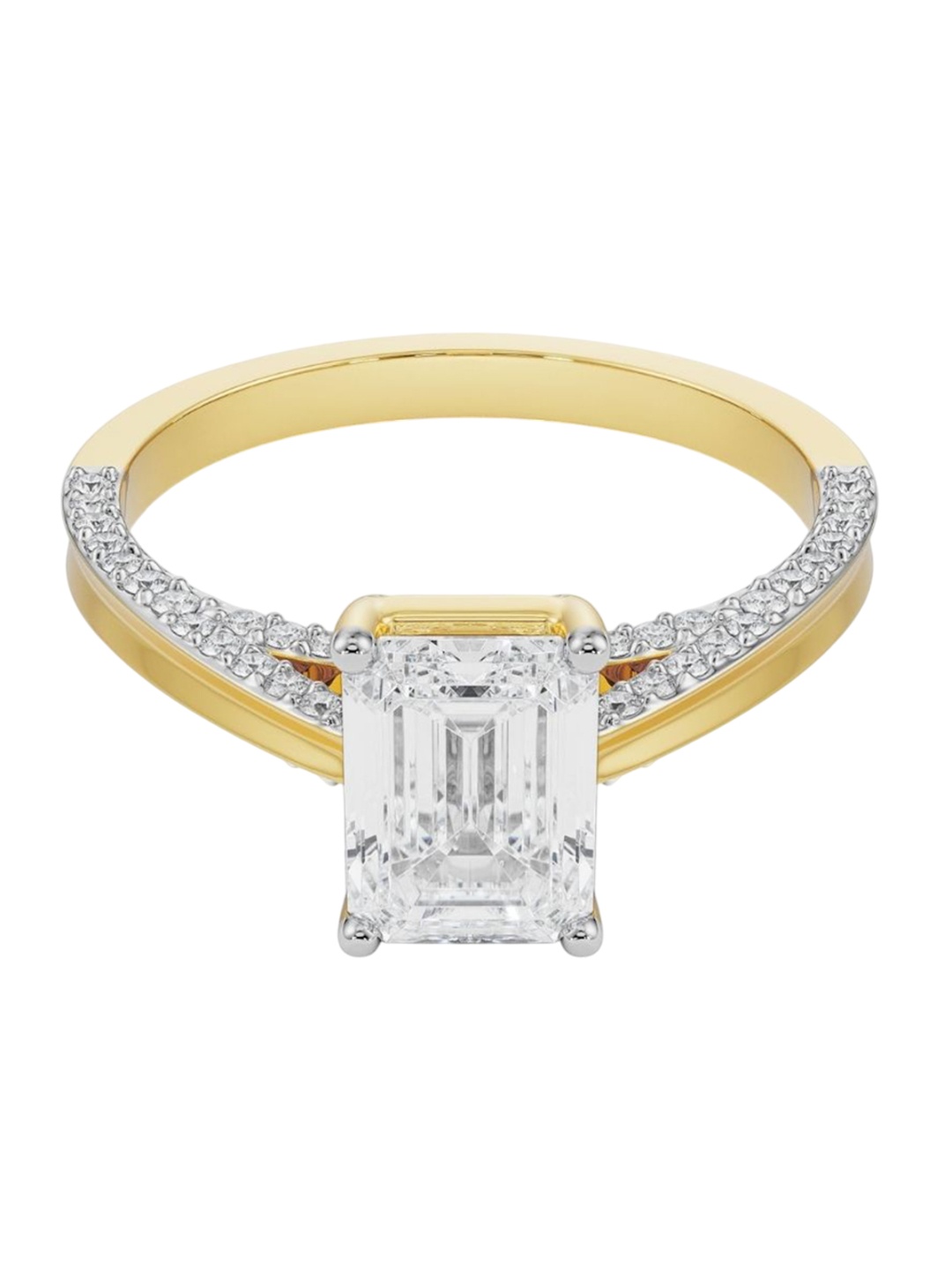 

Emori Valeria Emerald Diamond Ring, Yellow