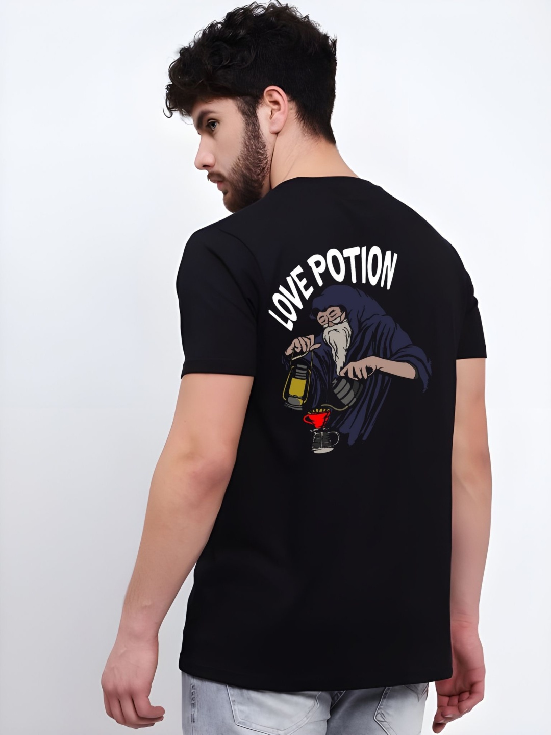 

THE BEETEL HOUSE Men Drop-Shoulder Sleeves T-shirt, Black