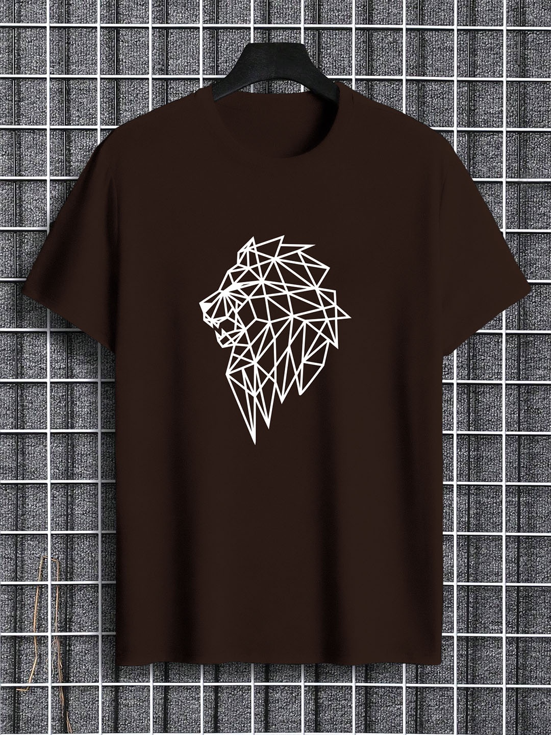 

TOGS & TERRE Men Graphic Printed Round Neck Cotton T-shirt, Brown