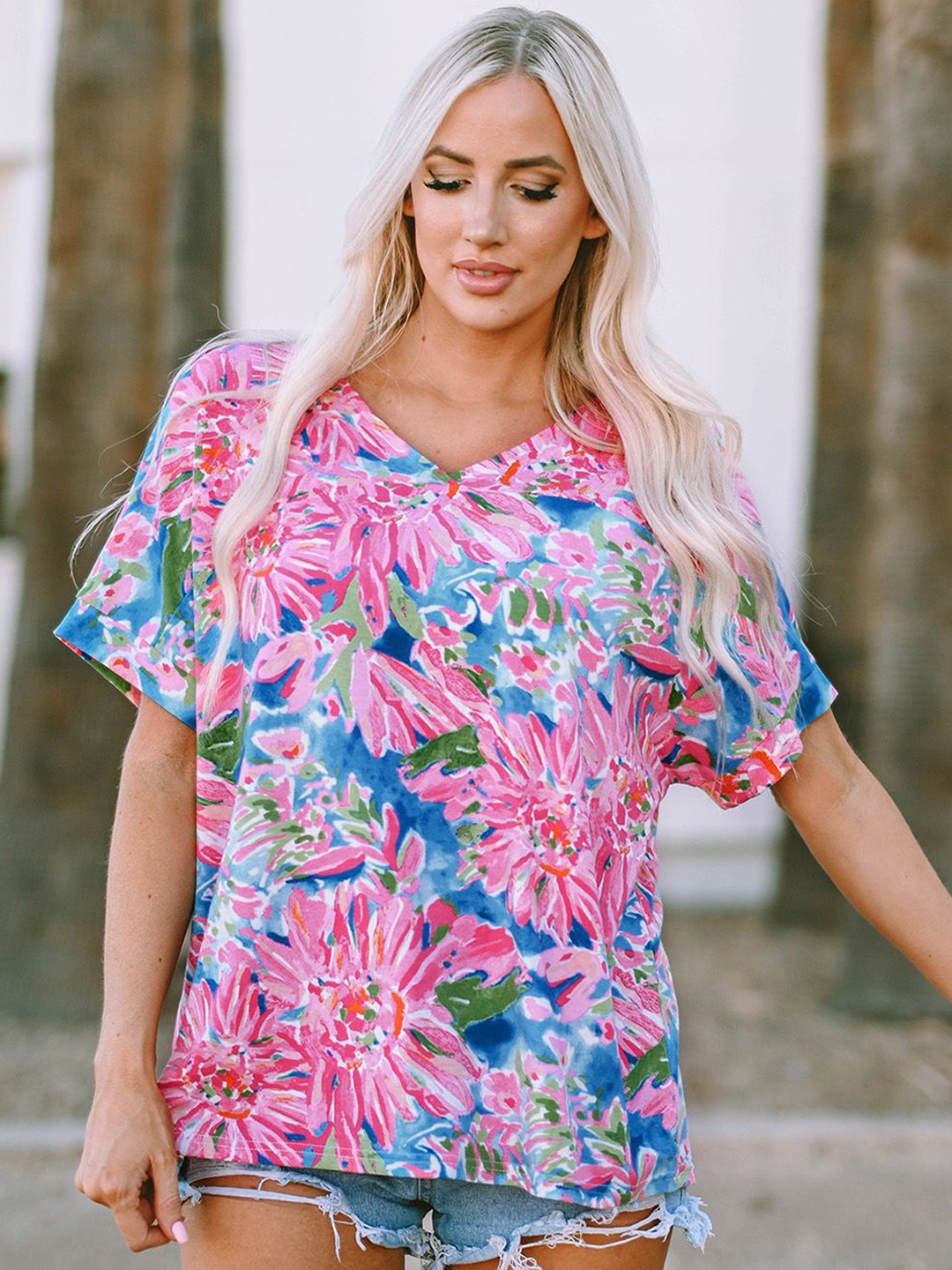 

Errabelly Floral Print Top, Pink