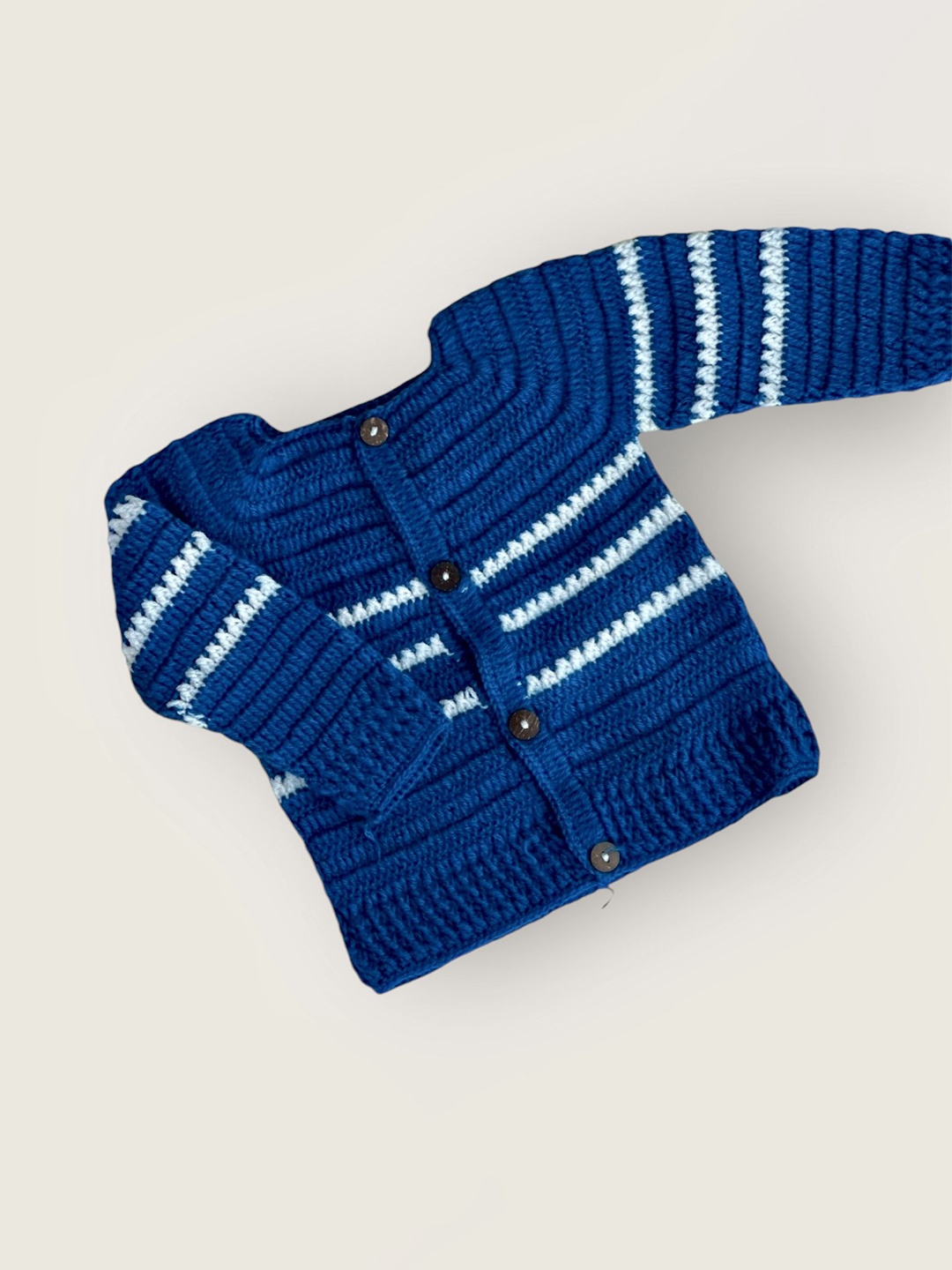 

LITTLE CROCHE CREATIONS Unisex Kids Striped, Navy blue
