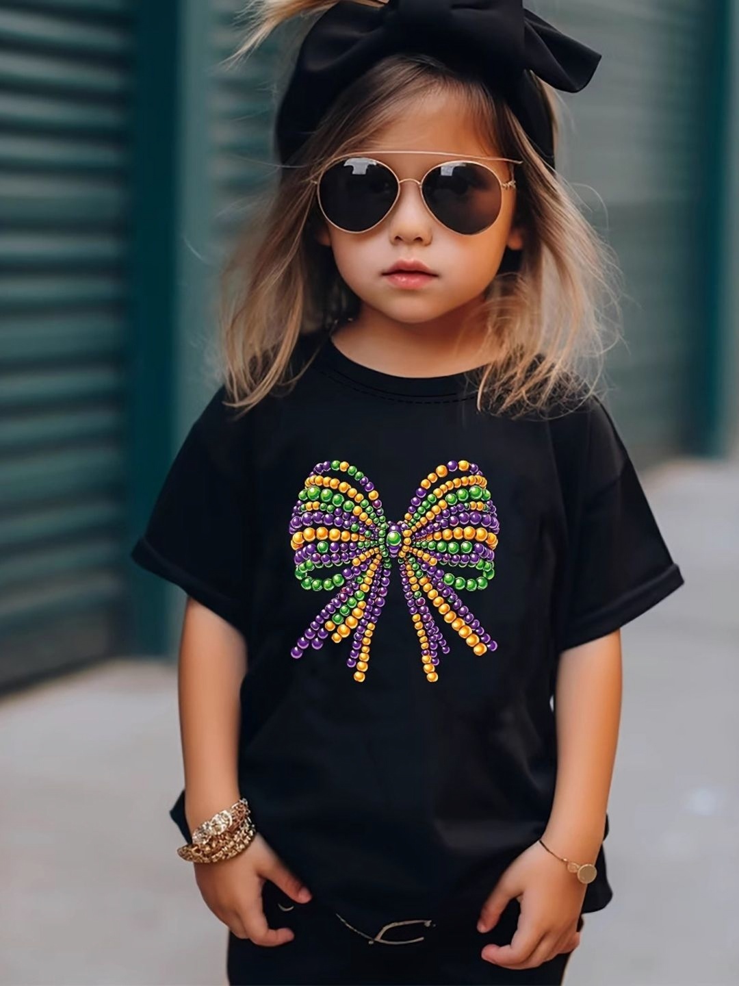 

YK Girls High Neck T-shirt, Black