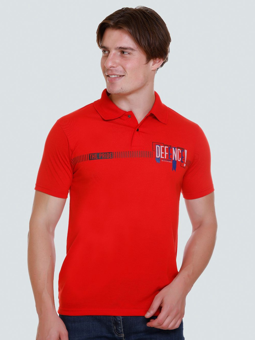 

Yoorix Men Polo Collar T-shirt, Red