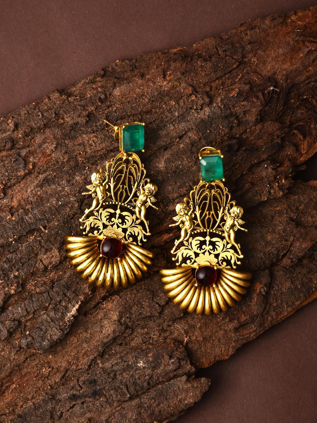 

Reenisaa Paisley Shaped Drop Earrings, Gold