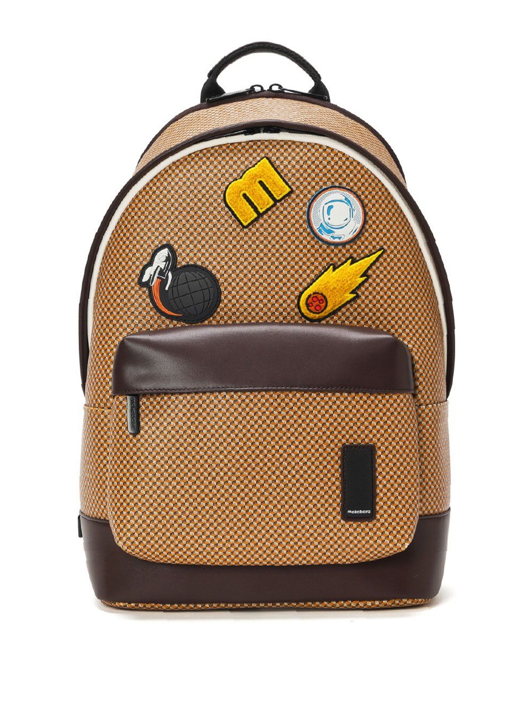 

MOKOBARA Unisex Brand Logo Embroidered Backpack, Brown