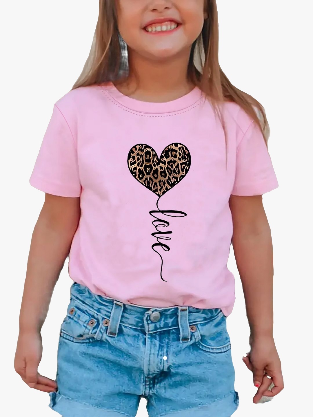 

YK Girls Printed T-shirt, Pink