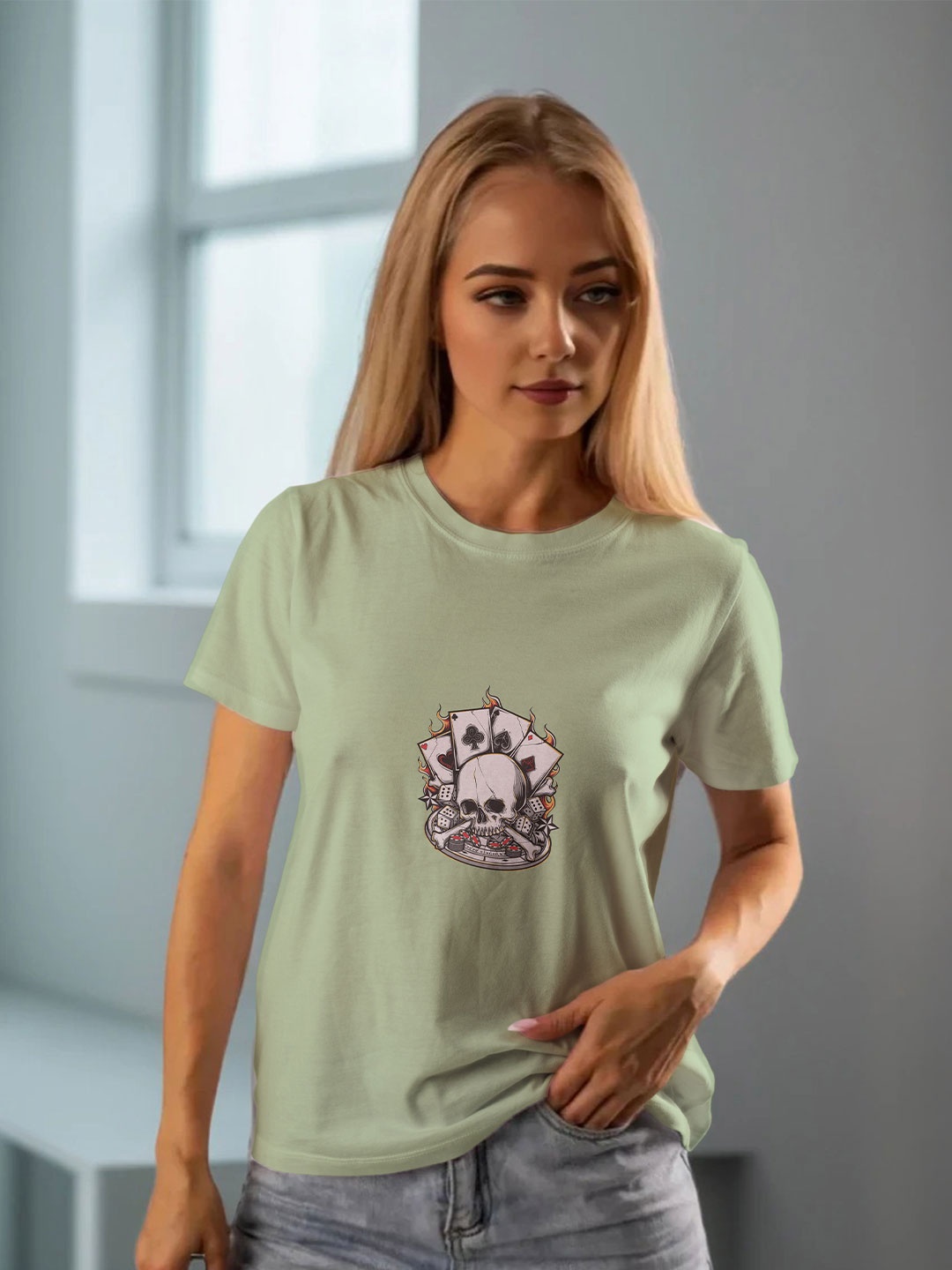 

Moda Rapido Women Graphic Printed Round Neck T-shirt, Sea green