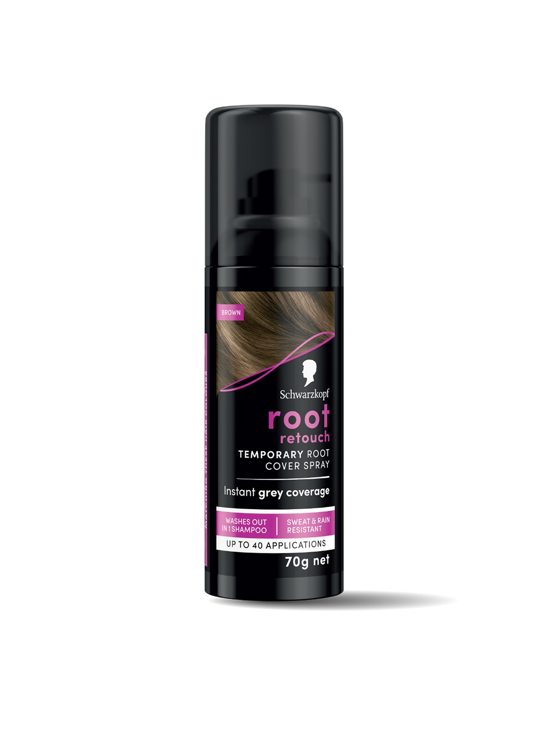 

Schwarzkopf Root Retouch Temporary Root Cover Spray for Instant Grey Coverage 120ml- Brown