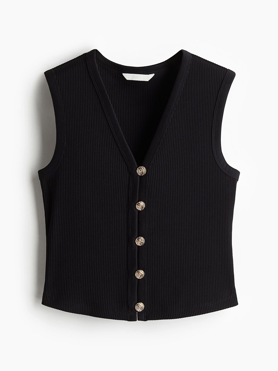 

H&M Button-Front Sweater Vest, Black