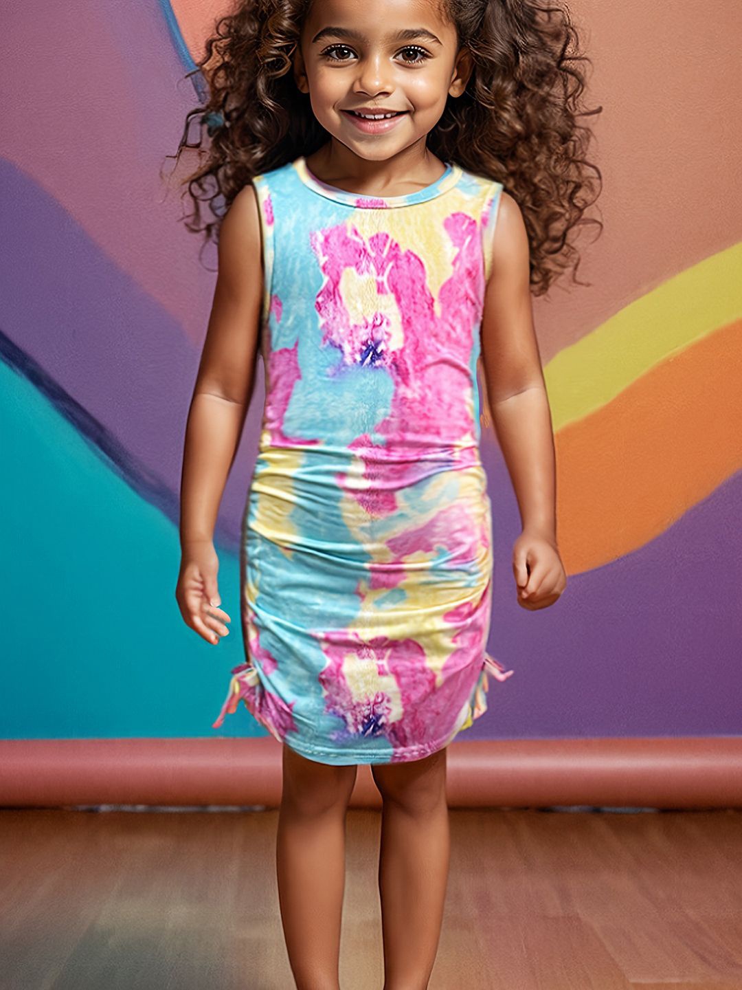 

YK Print Blouson Dress, Multi