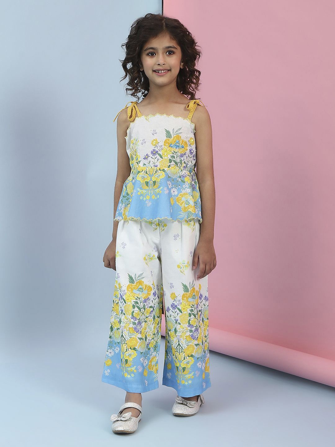 

Biba Girls Printed Top with Trousers, White