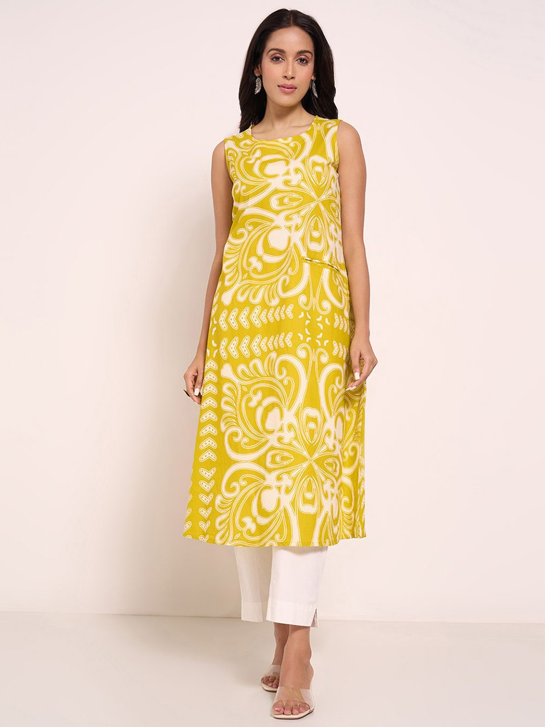 

RANGMANCH BY PANTALOONS Women Printed Kurta, Green