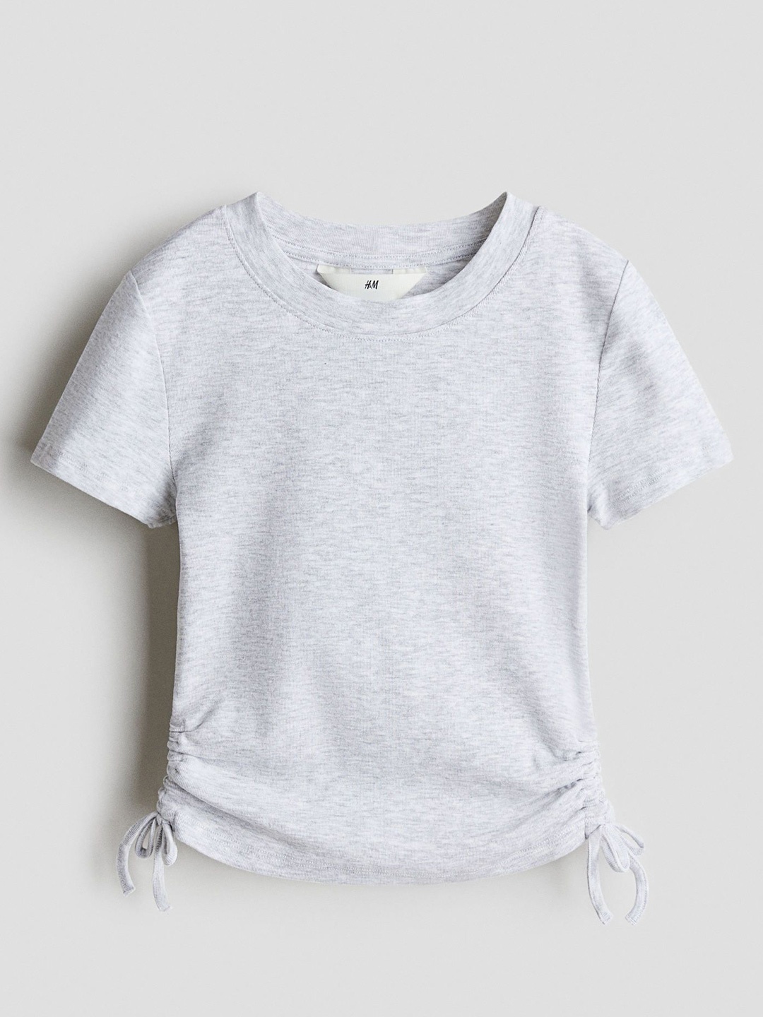 

H&M Drawstring-Detail Jersey Top, Grey