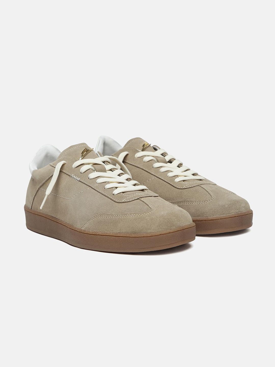 

ZEESH Men Suede Lace-Ups Sneakers, Beige