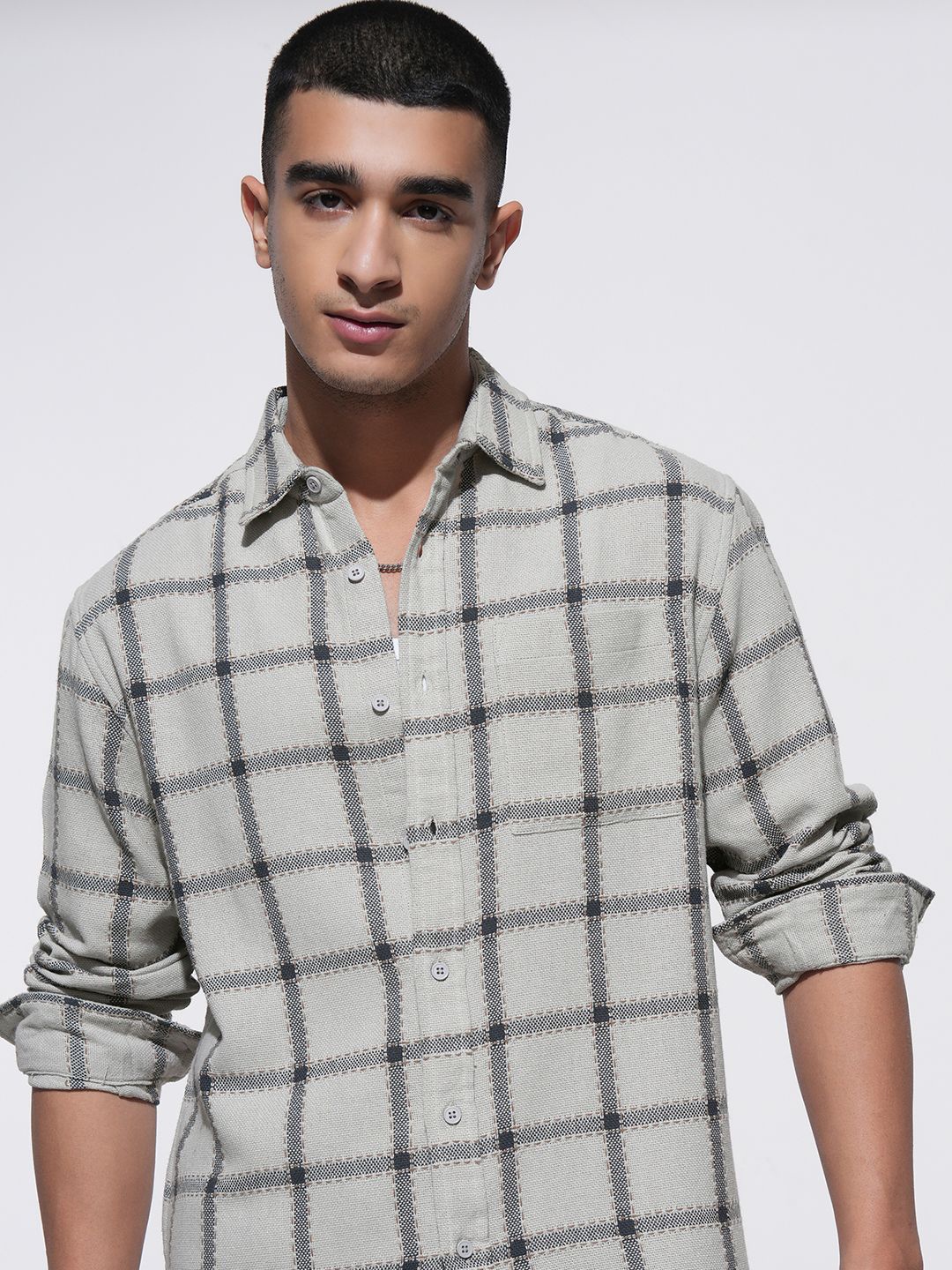 

HIGHLANDER Men Comfort Opaque Casual Shirt, Beige
