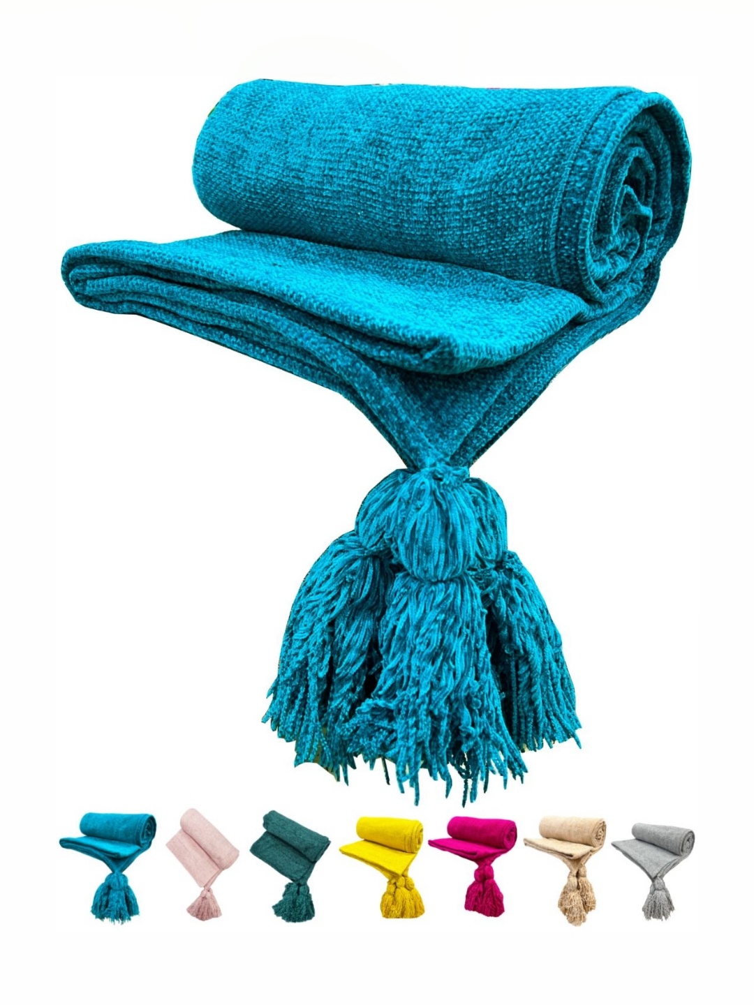 

Fashion Throw Turquoise Blue Summer 233 GSM Double Bed Blanket