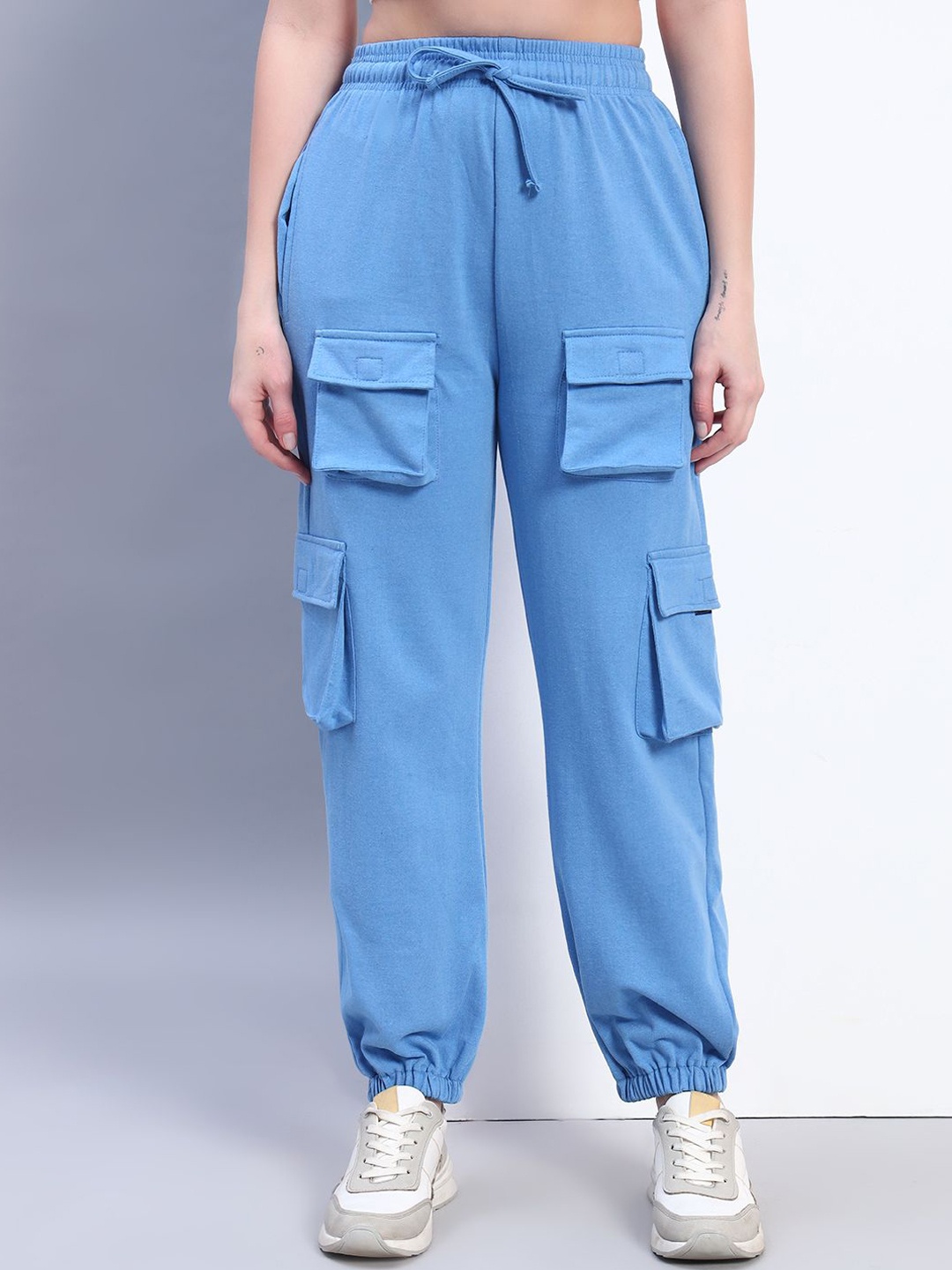 

Q-rious Women Loose Fit Joggers Trousers, Blue