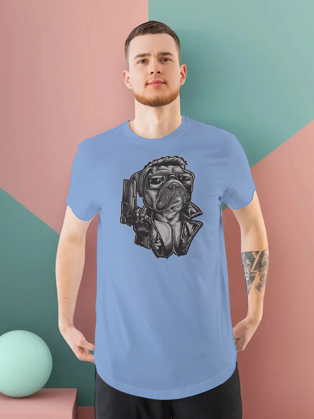 

Moda Rapido Men Printed T-shirt, Blue