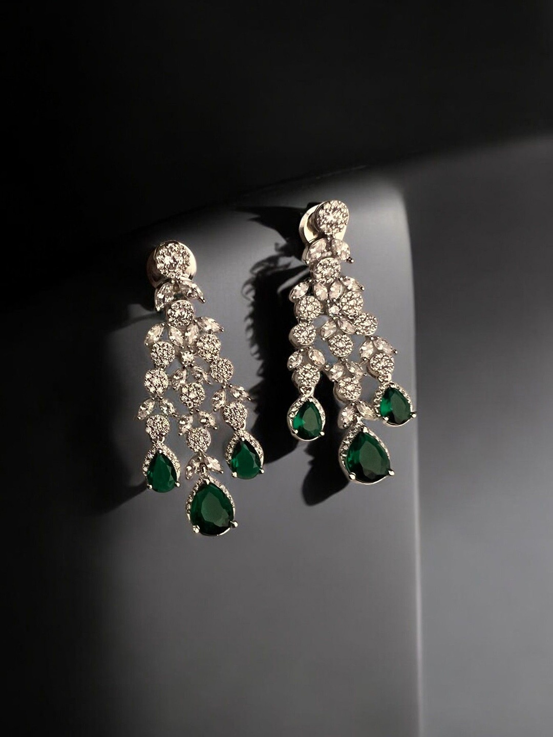 

VOGUE BY RITU Contemporary Studs Earrings, Green