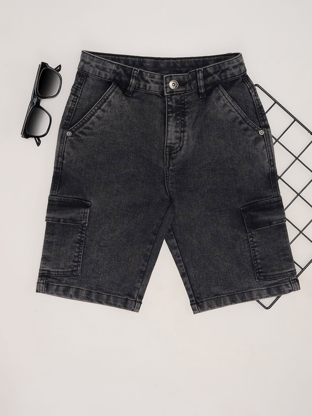 

Pantaloons Junior Boys Denim Shorts, Black