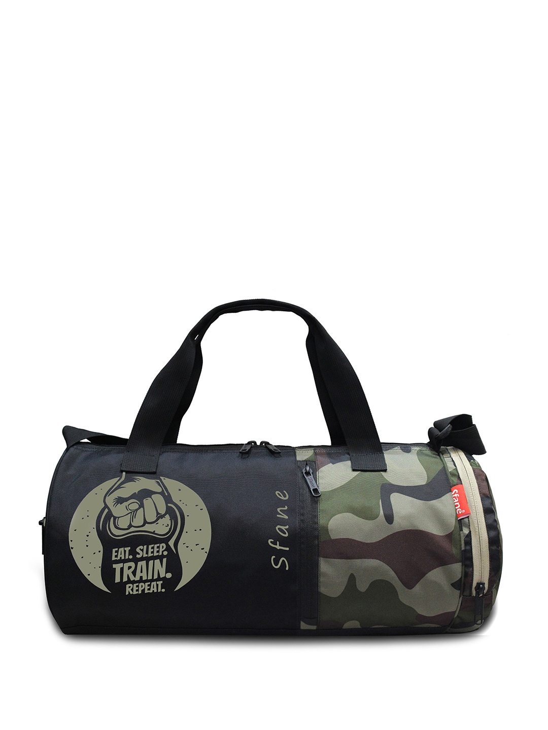 

Sfane Printed Sports or Gym Duffel Bag, Black