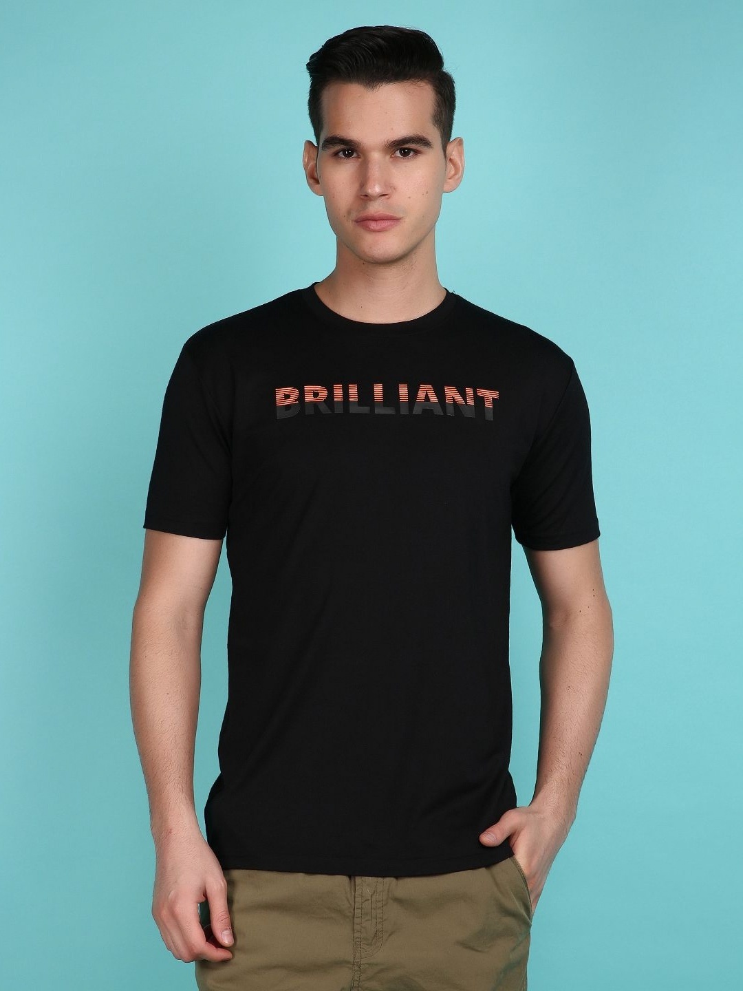 

V-Mart Men Typography Printed Slim Fit T-shirt, Black