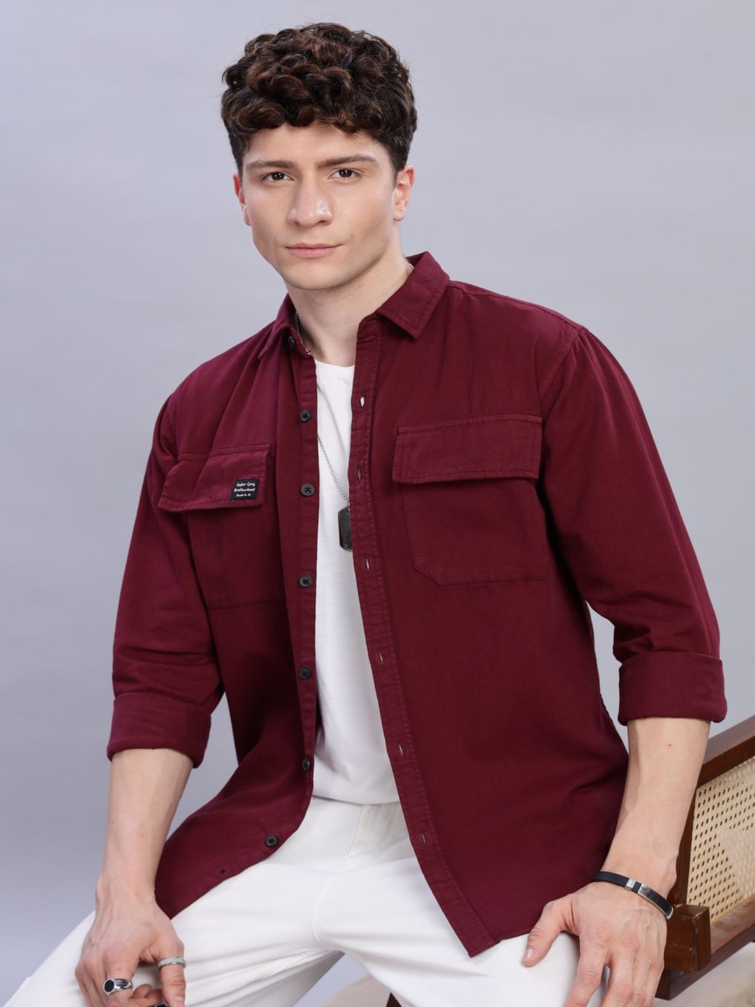 

FOUL CHILD Men Opaque Casual Shirt, Maroon