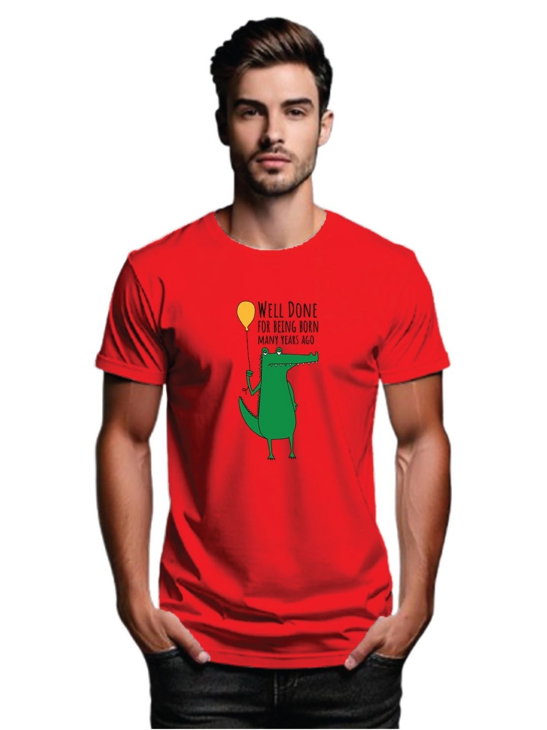 

Tantra Men Sports Printed Applique T-shirt, Red