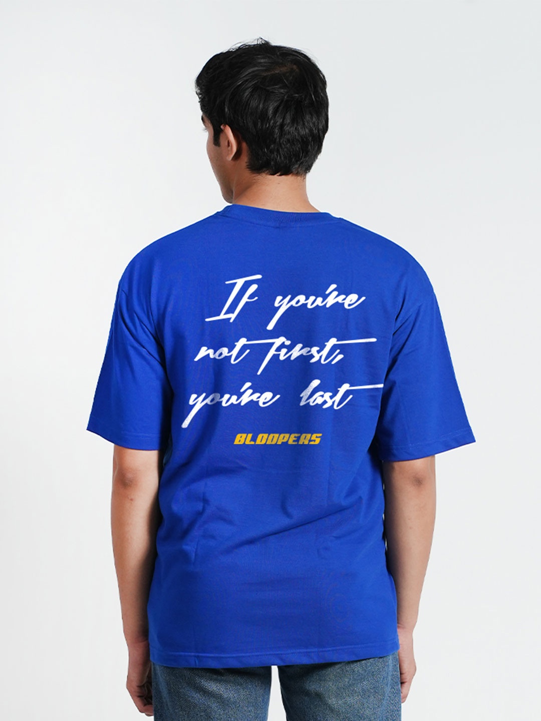 

Bloopers Store Men Typography Printed T-shirt, Blue