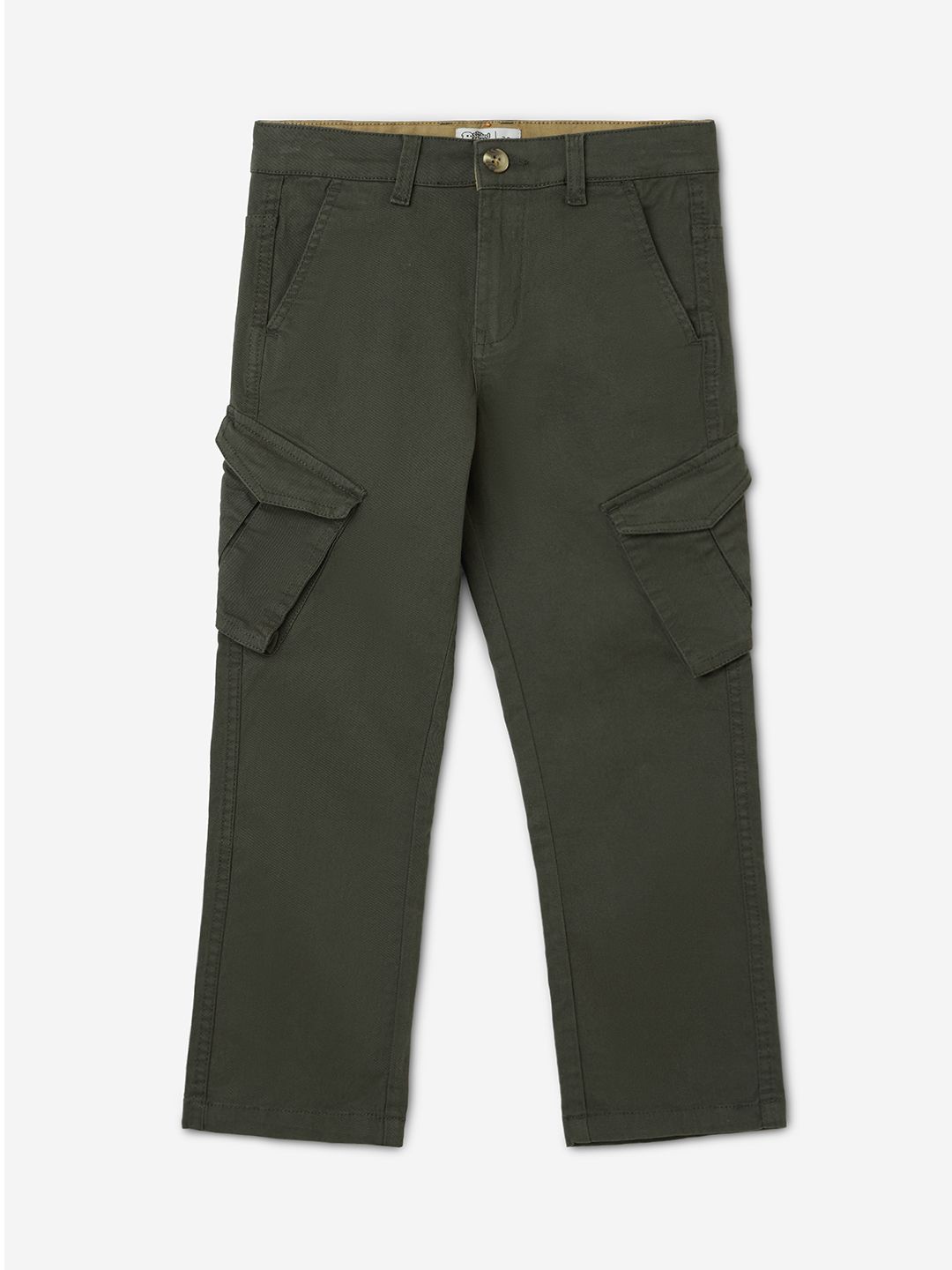 

The Souled Store Boys Cargos Trousers, Green