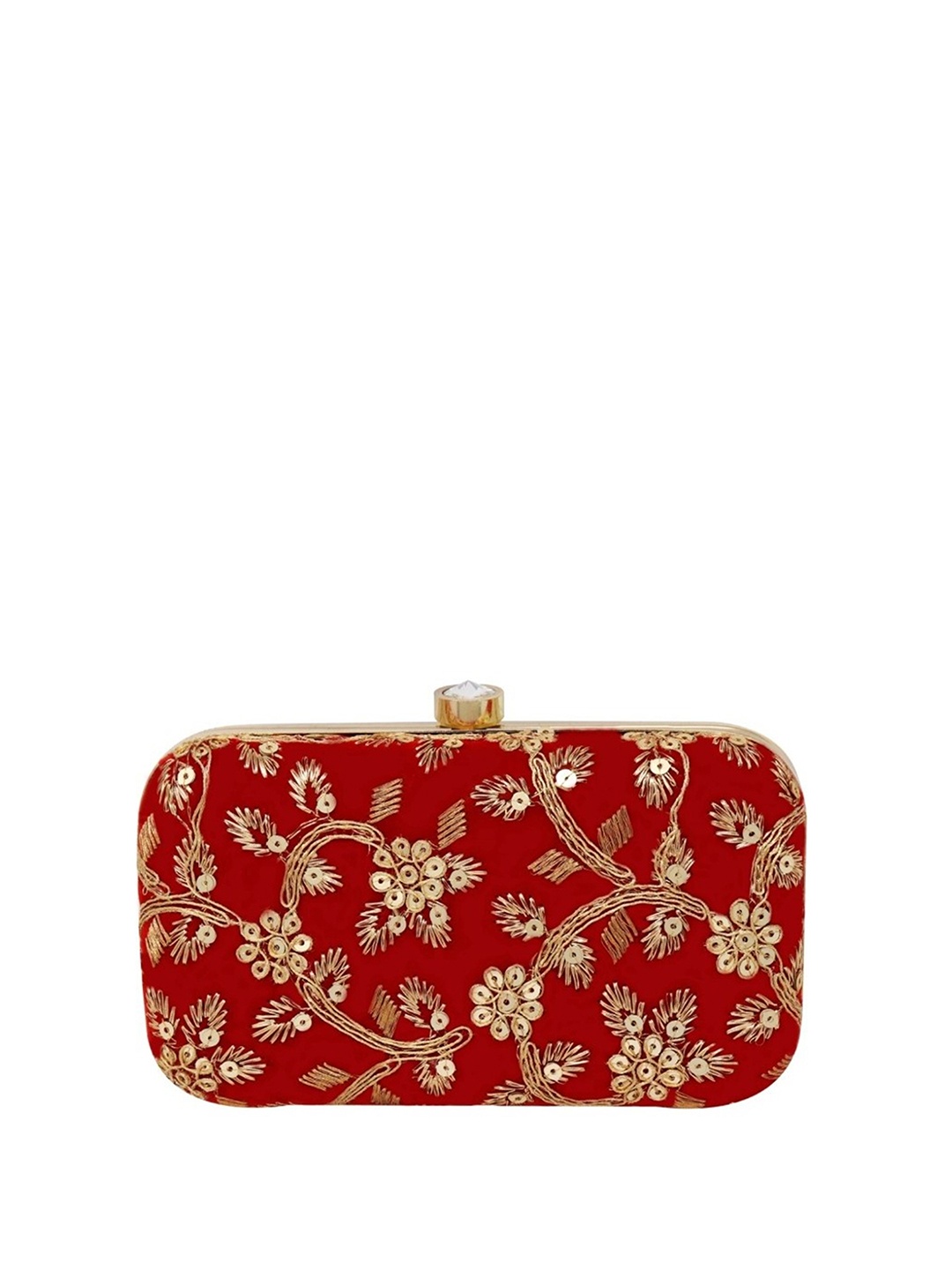 

Rapid Costore Embroidered Box Clutch, Red